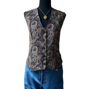 Vintage 1990s Paisley Button Front Vest Size M - The Specialty House - USA